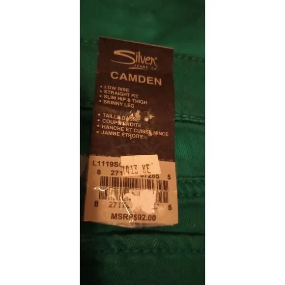Silver Women's Size W26 / L31 Green Tie-Dye Skinny Camden Jeans -NWT - Picture 8 of 10